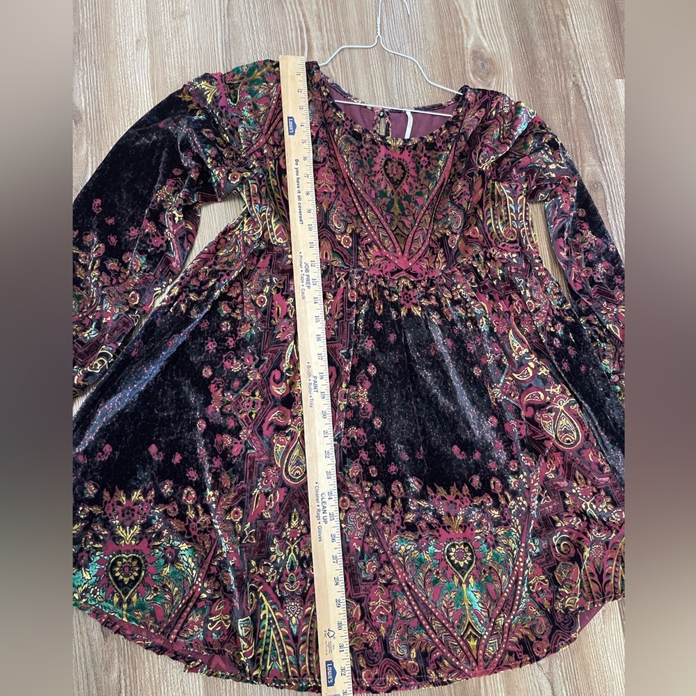 Free People Mirror Mirror Velvet Burnout Mini Dress Size Small - Picture 12 of 13